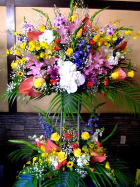 こんな大きさのスタンド花初めてです！デカすぎ！！｜「ポピー」　（京都府八幡市の花キューピット加盟店 花屋）のブログ